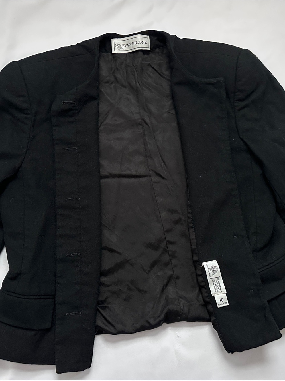 Evan Picone Wool Black Women's Structured Blazer